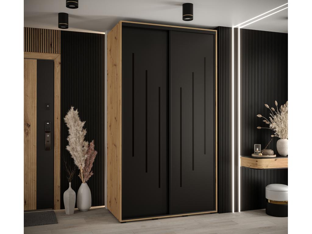 ARMARIO Lluesmahome 8 DE PUERTAS CORREDERAS 235.2/140/60 2 puertas (Artisan/Negro/Negro) FKOY59180