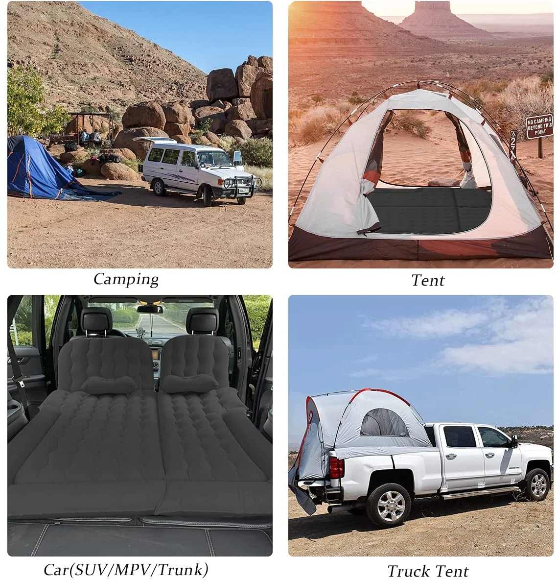 3 in 1 SUV Air Matterss | Car Mattress with Electric Air Pump-2 Support Fillers & 2 Pillows Fits SUV|MPV|Minivan for Road Trip Camping Black - Image 7