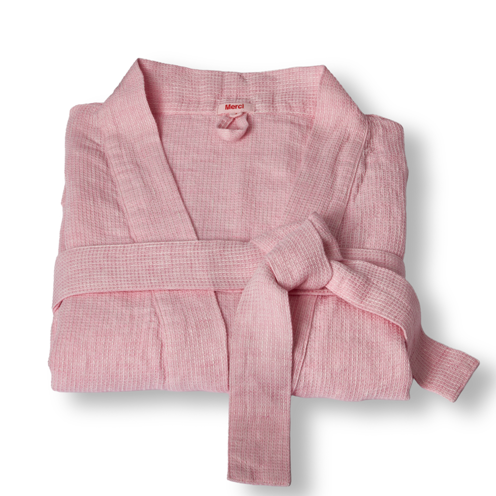 Peignoir en lin - Rose Granité