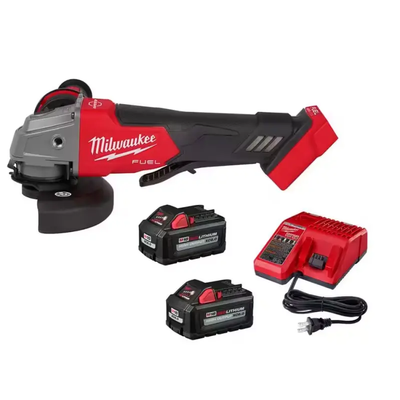 Milwaukee M18 FUEL 18V Brushless 4-1/2 in/5 in Angle Grinder With Paddle Switch - Two 6.0 Ah Batteries and Charger - Image 2 Milwaukee M18 FUEL 18V Brushless 4-1/2 in/5 in Angle Grinder With Paddle Switch - Two 6.0 Ah Batteries and Charger - Image 2