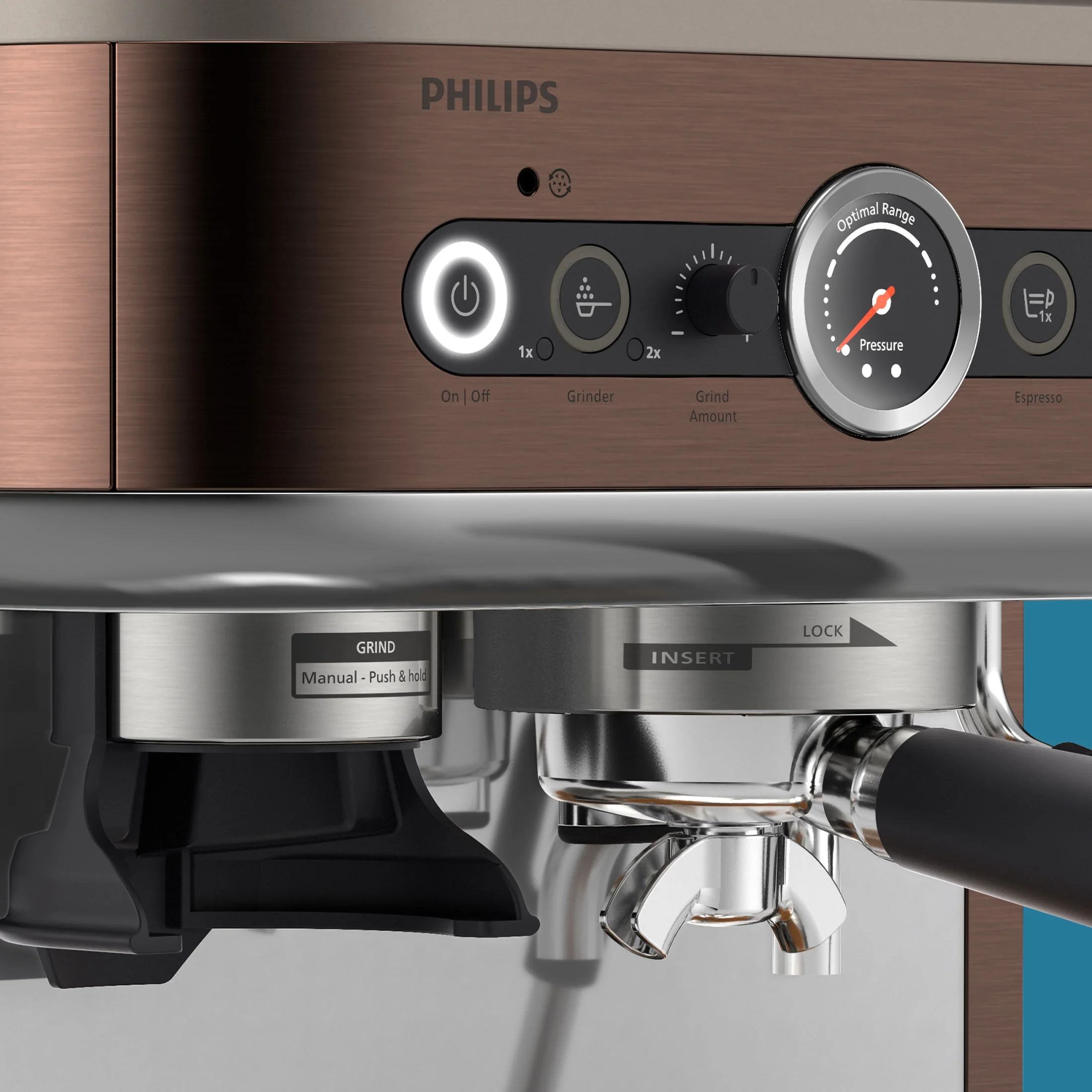 Philips Barista Brew Semi-Automatic Espresso Machine with Milk Frother, Silver Metal - Image 3