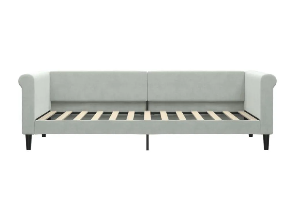 Sofá cama sin colchón terciopelo gris claro 80x200 cm GTIK55006