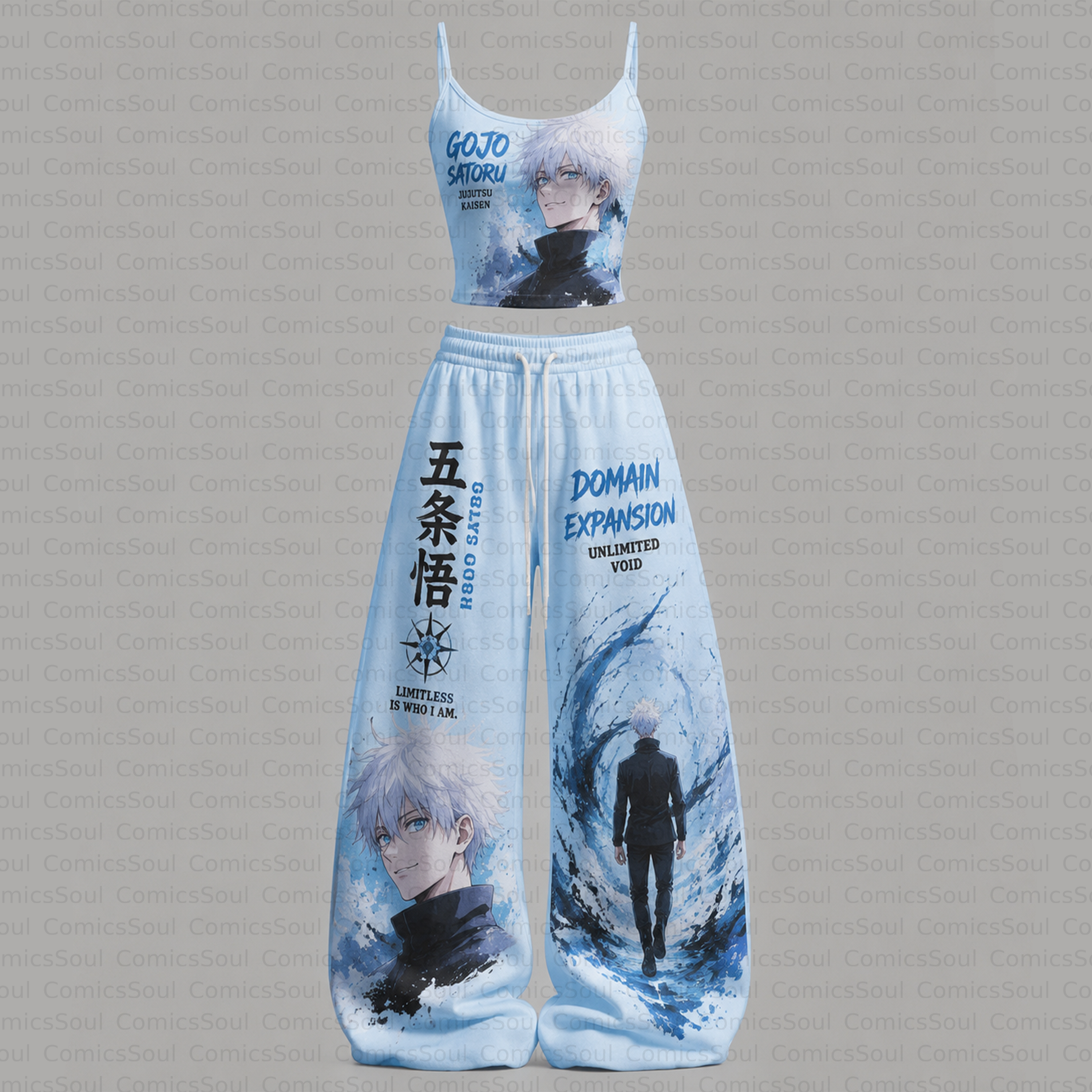 Jujutsu Kaisen Top & Elasticated Trousers Two-Piece Set TeeThreads Sustain the Scene with Custom Apparel