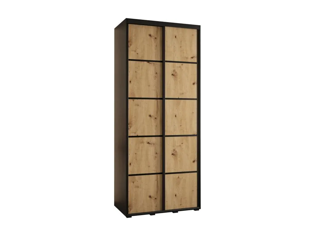 ARMARIO Hogarmini 4 DE PUERTAS CORREDERAS 235.2/100/60 2 puertas (Negro/Artisan/Negro) 80487kfbl