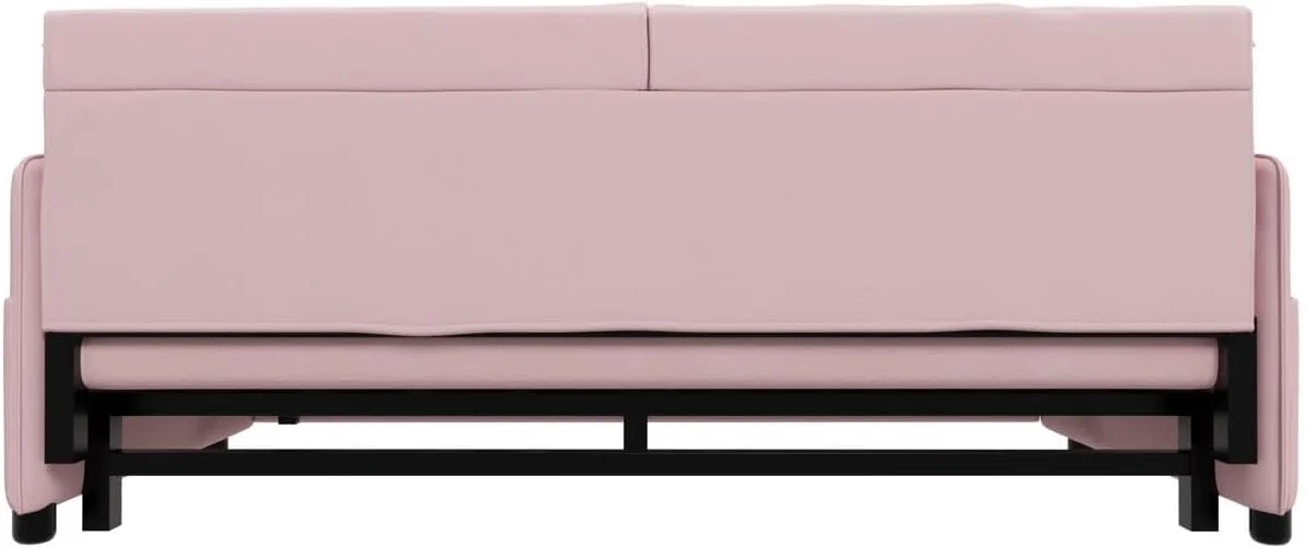 Tabaray 63.8" Futon Sofa Bed Queen Size, Pull Out Bed, 3-in-1 Convertible Sleeper Sofa with Side Pocket, Modern Plush Velvet Futon Couch for Living Room, Small Space, Apartment, Bedroom, Black - Image 24