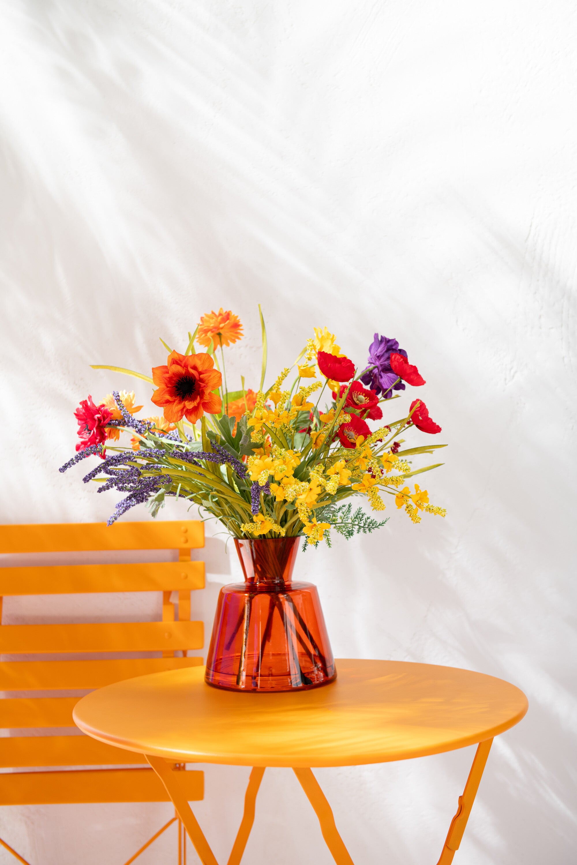 J-Line decoratie tak Klaproos - kunststof - rood