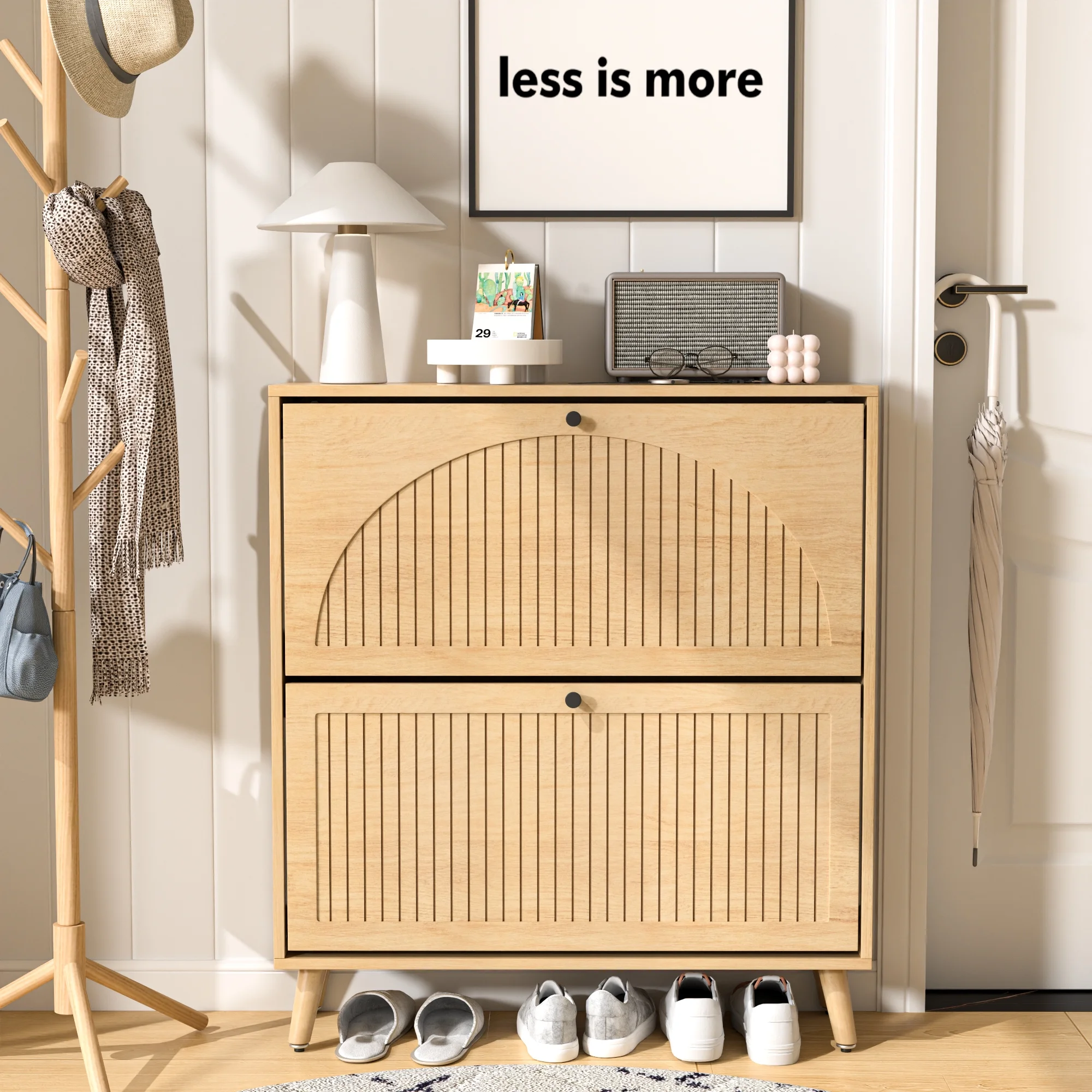 Shoe Storage Cabinet with 2 Flip Drawers, Modern Shoe Cabinet Storage for Entryway, Entryway Shoe Storage - Image 21