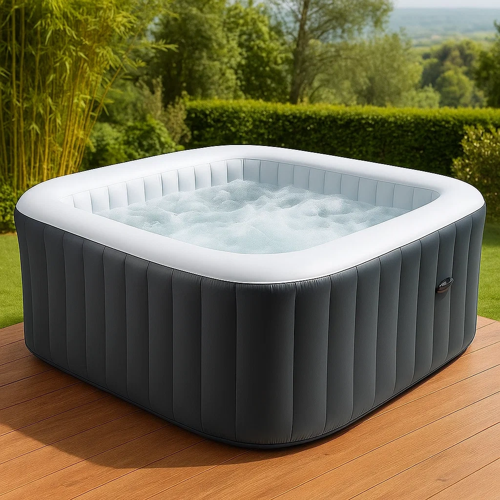 Spas hinchables 180x180x71 cm 4 plazas cuadrado gris/blanco uOQSGTJ357wx