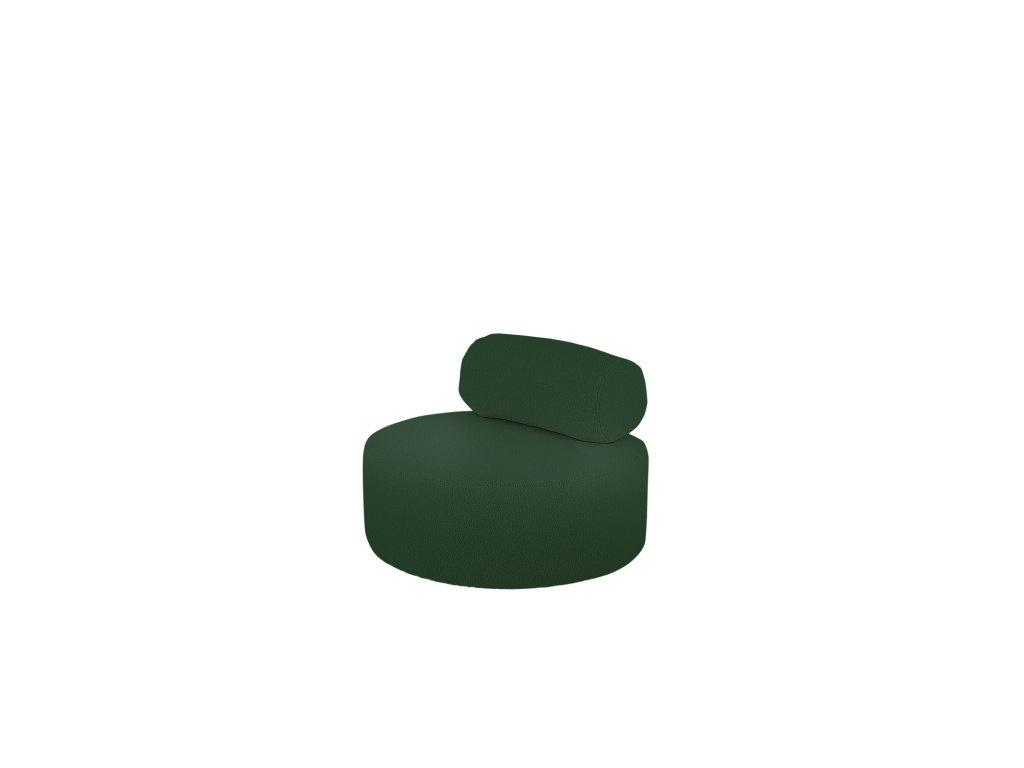 Sillón de buclé redonda color verde 105x50cm - ANE - Hogarlujo