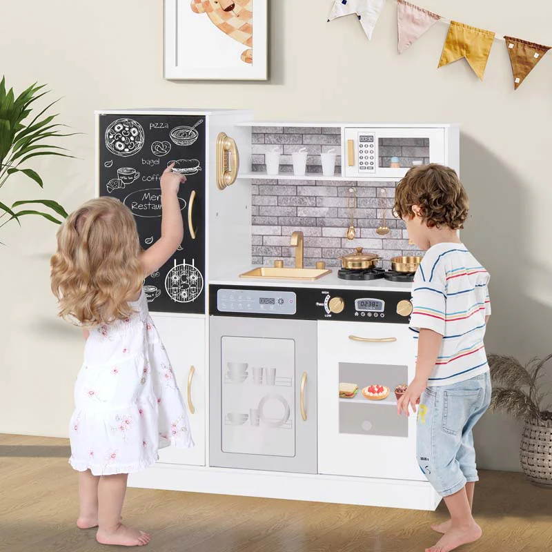 Eletriclife Pretend Play Kitchen with Utensils for Kids Aged 3+