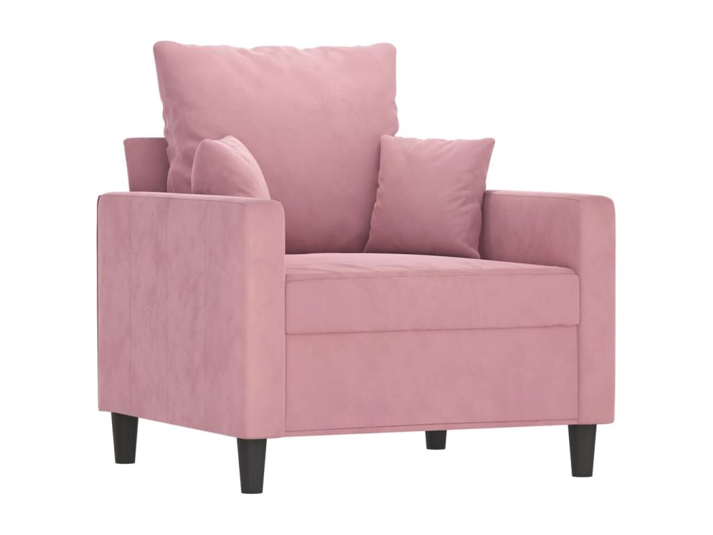 Sillón de terciopelo rosa 60 cm