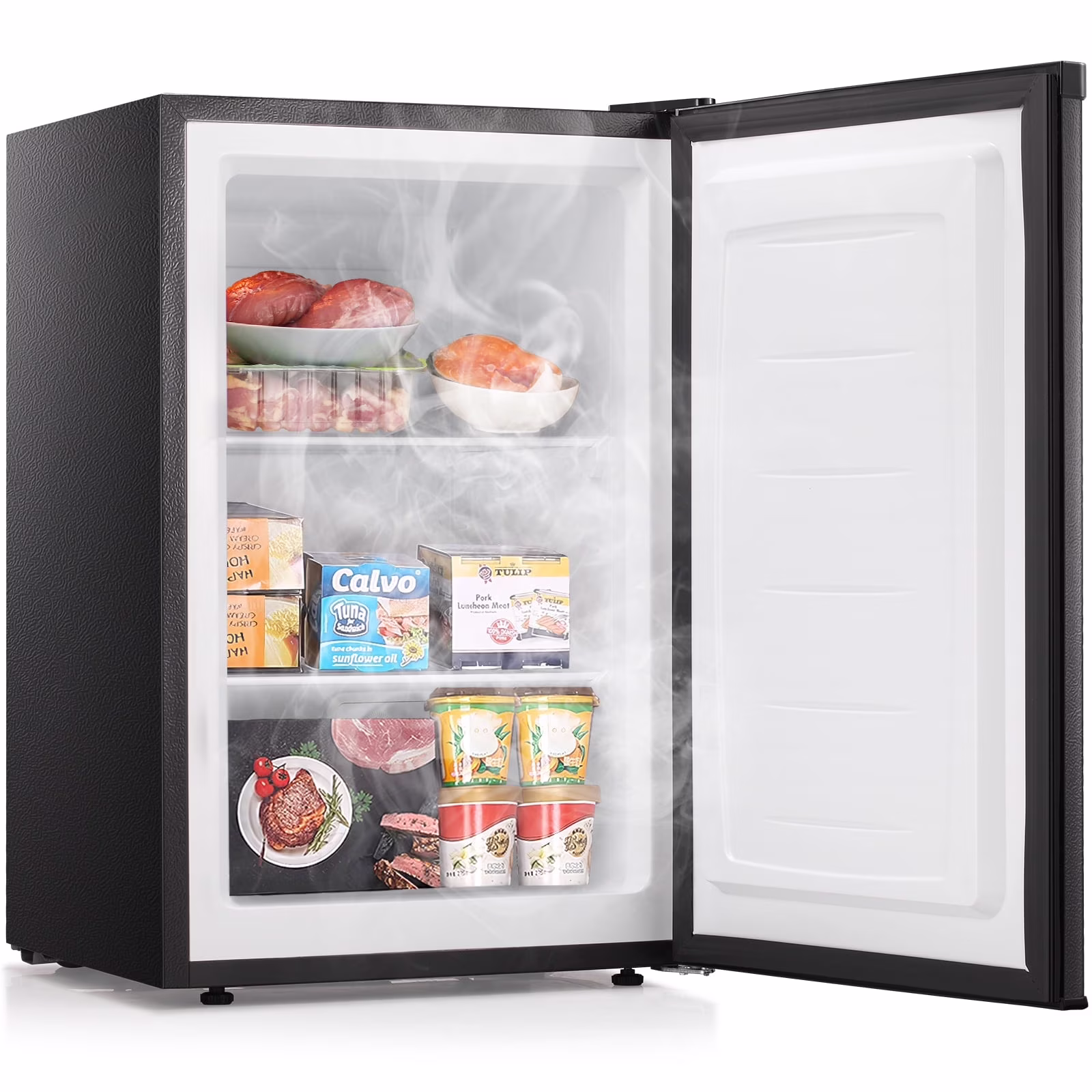 LHRIVER 7.0 cu. ft. Chest Deep Freezer with Adjustable Temperature, Free Standing Top Open Door Compact Freezer with 3 Removable Basket for Kitchen, Home, Bar, Garage, Office