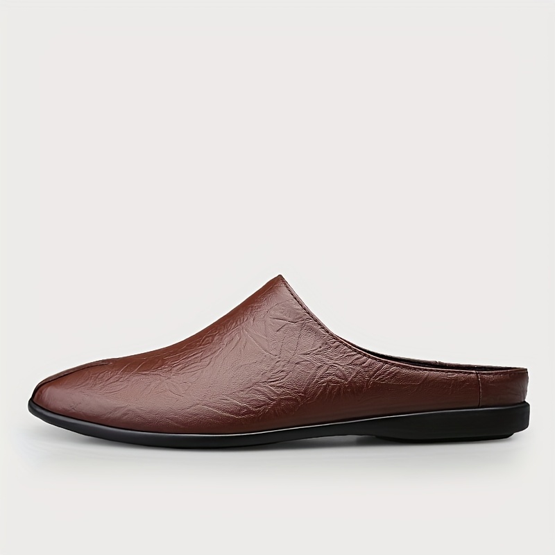 Men'S Leather Slip-On Slippers Fashion