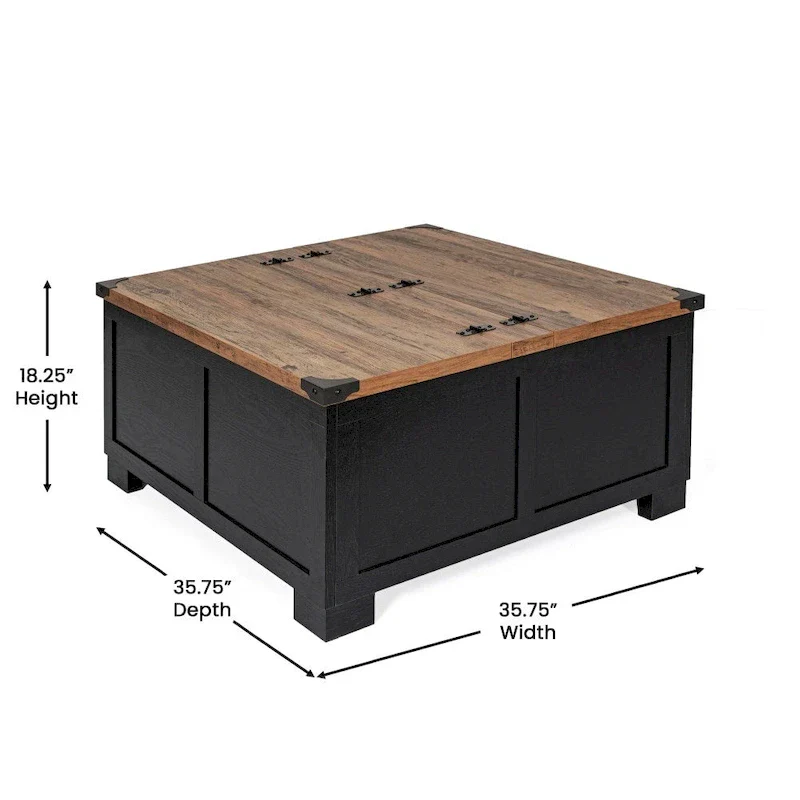 Contemporary Farmhouse Coffee Table Featuring Concealed Storage