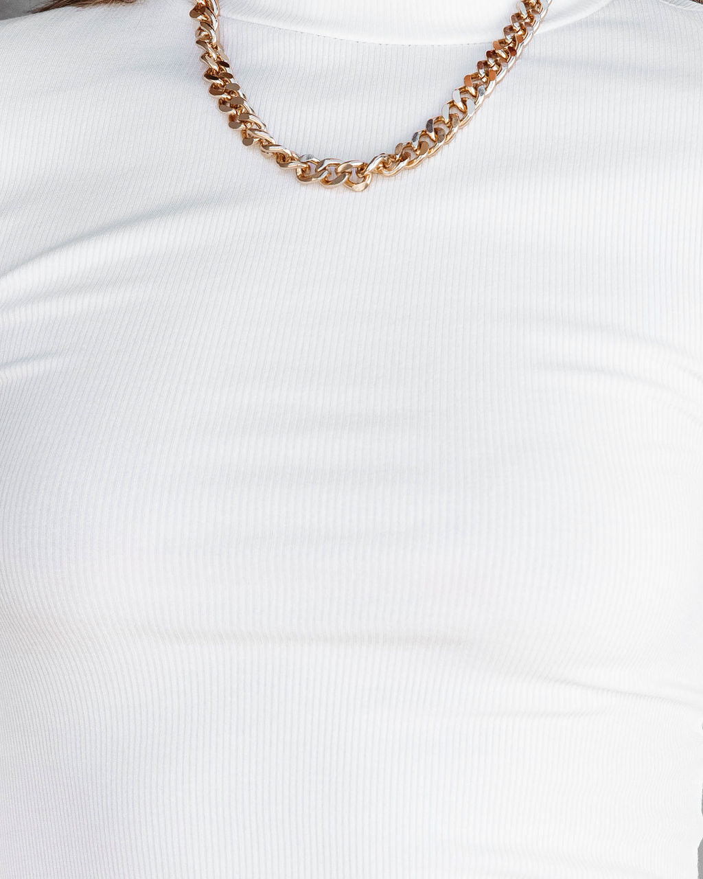 Norton Mock Neck Knit Top - Off White - Se7enfashion