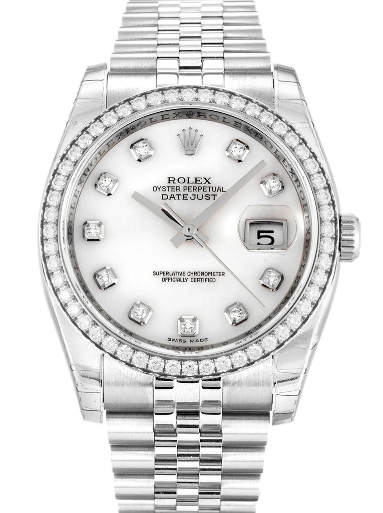 Rolex Datejust 36mm Mother of Pearl   White Dial 116244
