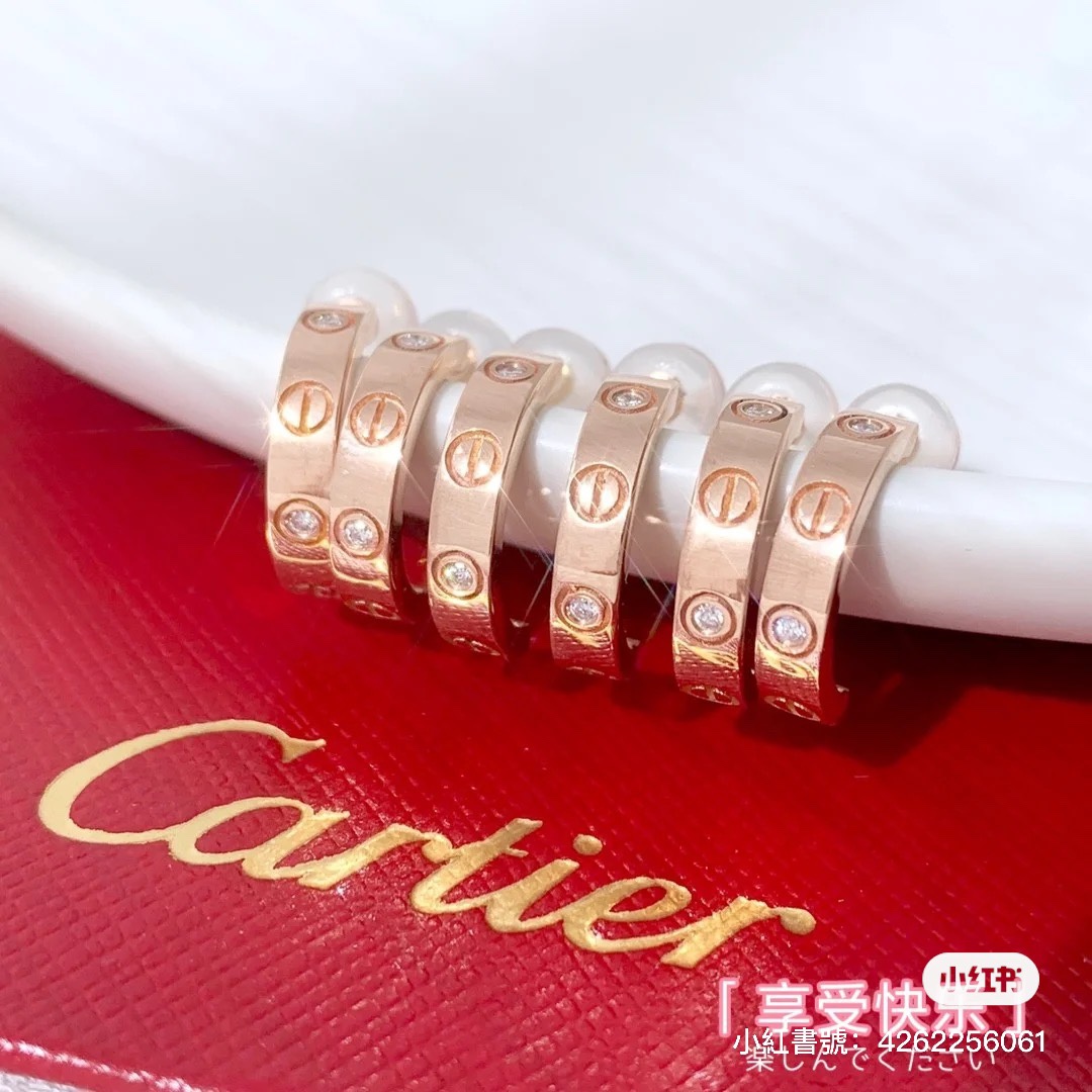 Cartier Diamond Paved LOVE Half Hoop Earrings - Original Replica Club