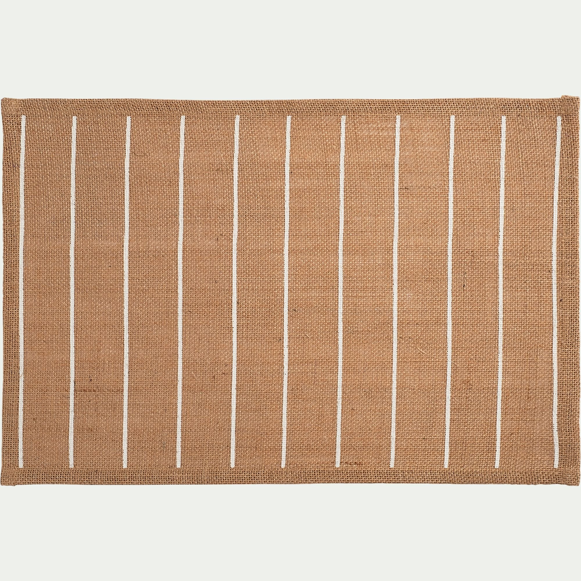 UZES - Lot de 4 sets de table à rayures en jute 30x45cm - naturel