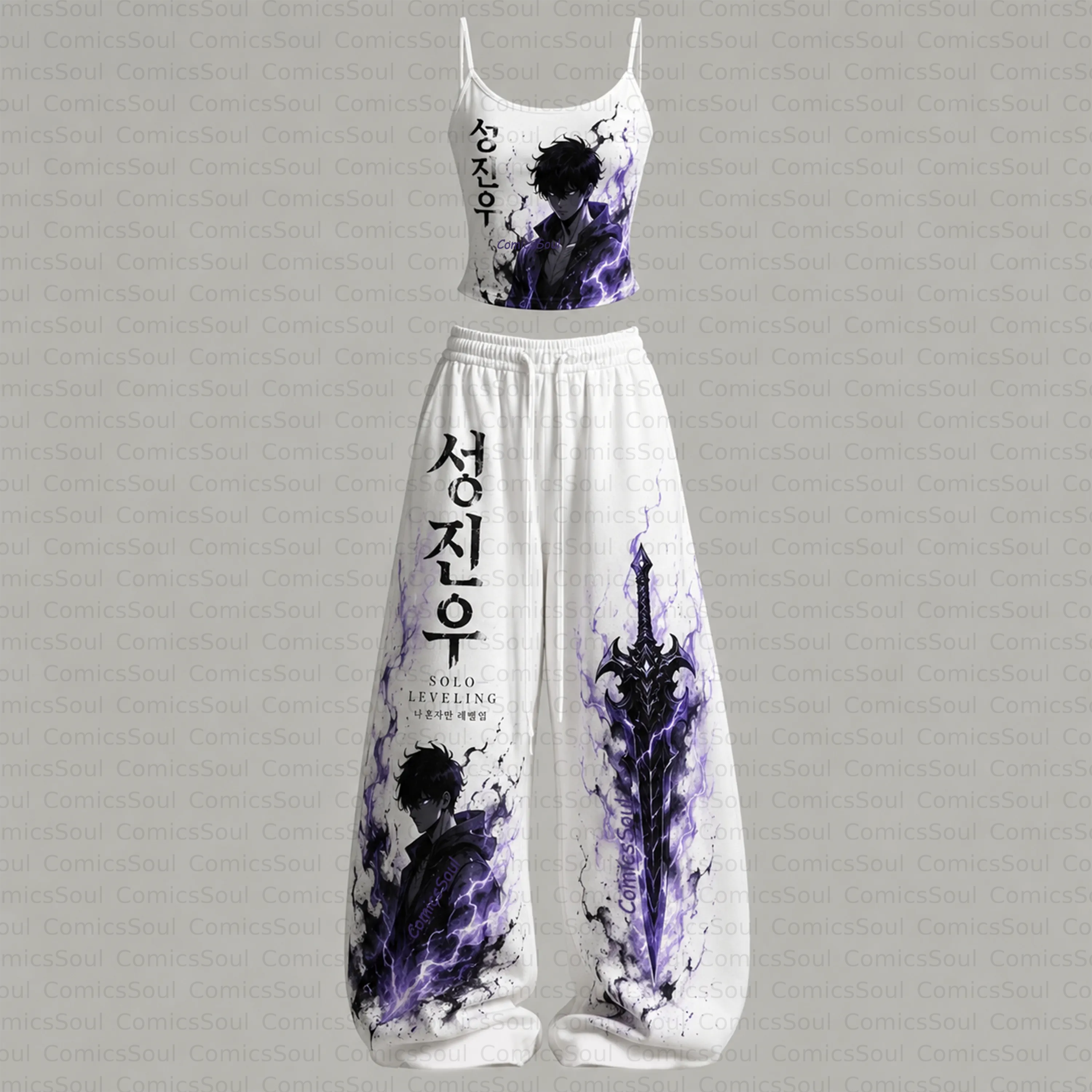 Solo leveling Top & Elasticated Trousers Two-Piece Set