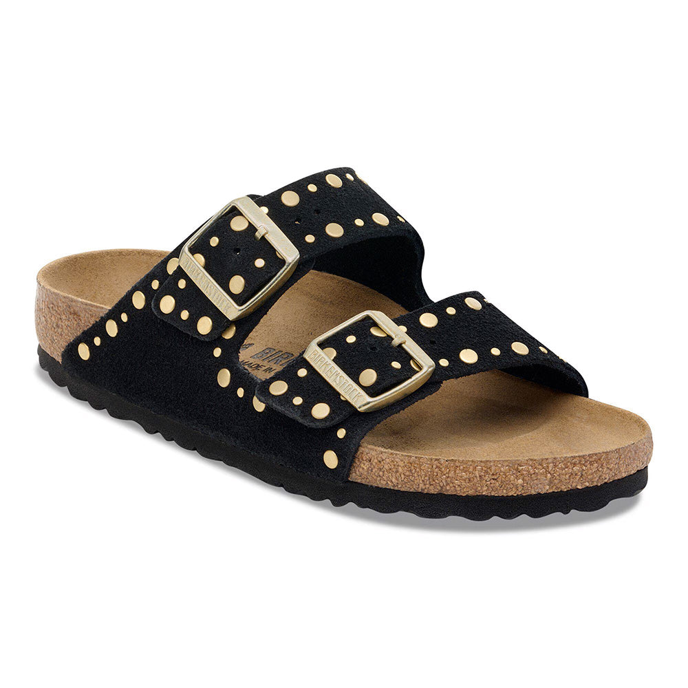 Birkenstock - Sandales Arizona Rivet Suede - Noir