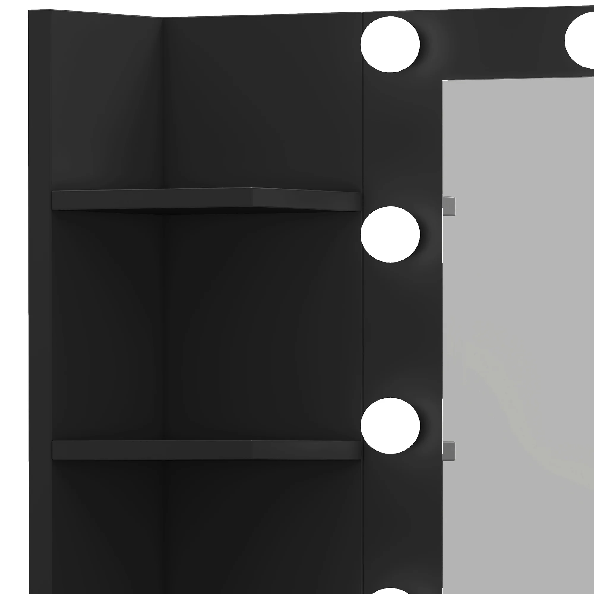 Uforic Makeup Vanity Desk with Mirror & Lights, Vanity Desk with 4 Drawers & Storage Shelves - White - Image 18