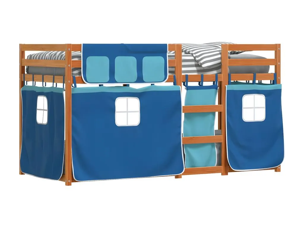 Litera con cortinas Jmmhogar maciza de Jmmhogar azul 80x200 cm