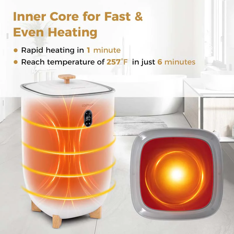 Eletriclife 40L Towel Warmer Luxury Hot Towel Bucket with 2 Heating Temperatures