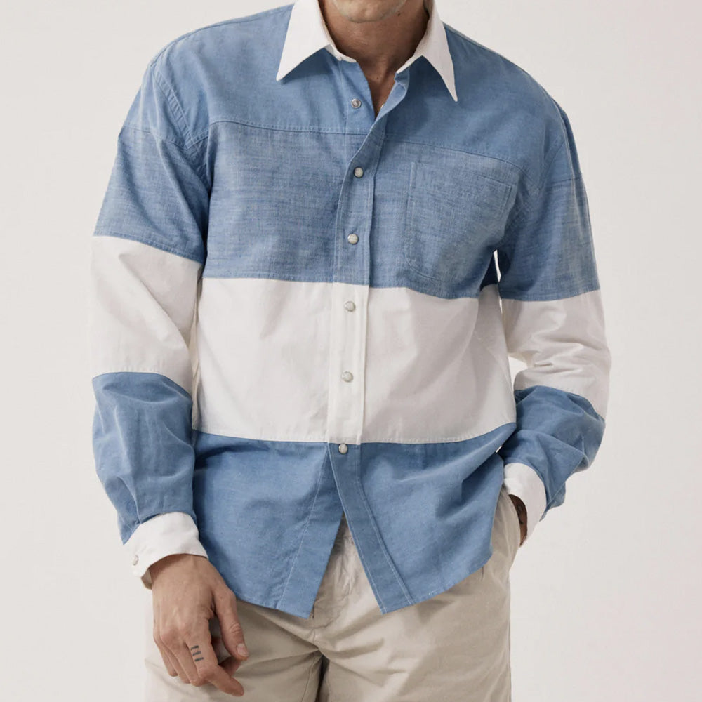 Hartford - Chemise Rugby Feather - Light Indigo