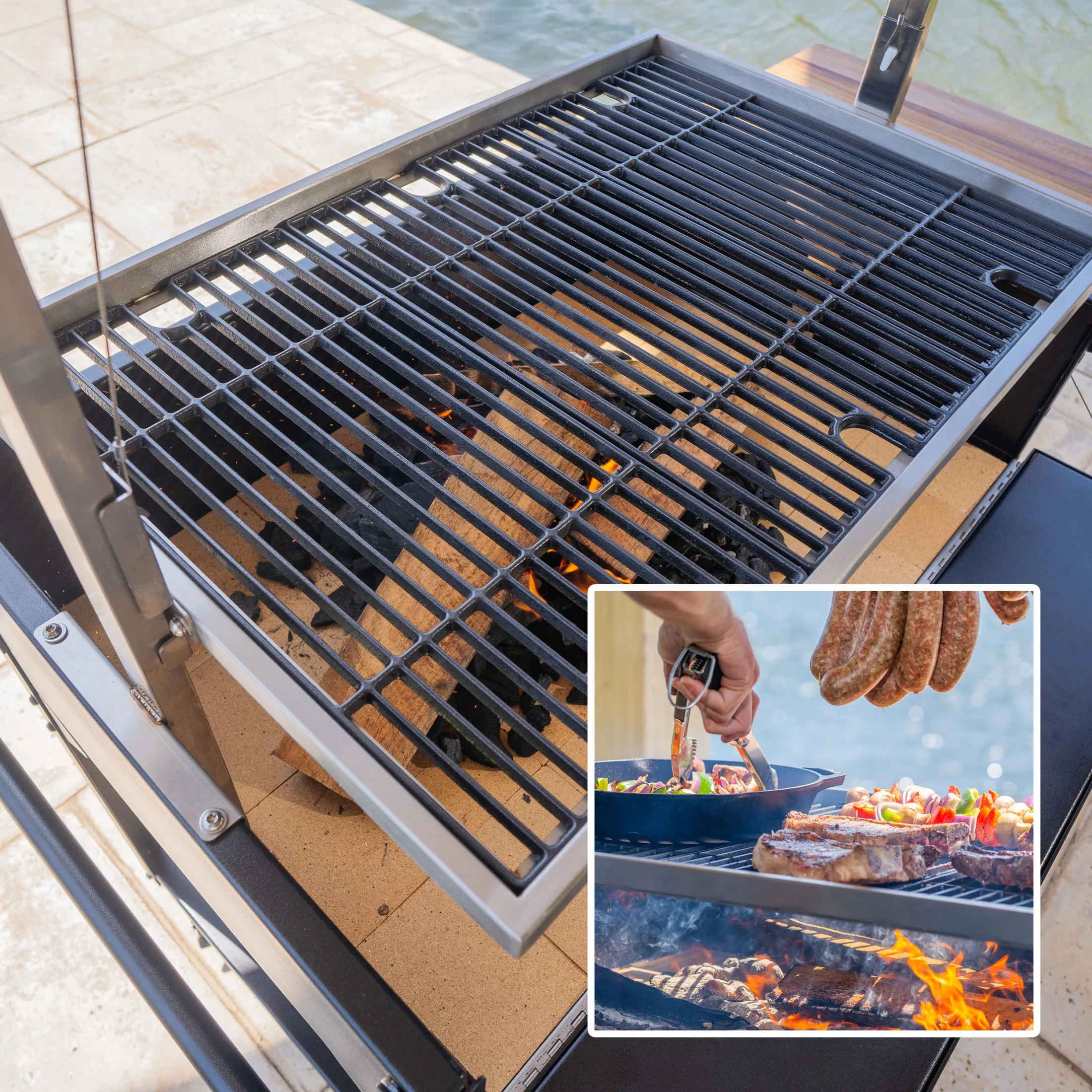 Backyard Discovery Argentine Santa Maria Heritage Wood Fire & Charcoal Grill, Fire Bricks - Image 6