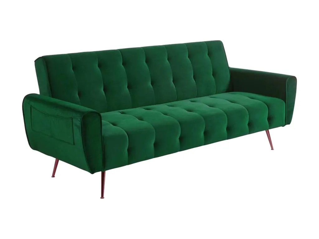 Sofá cama de 3 plazas de terciopelo Jmmhogar - Verde Jmmhogar