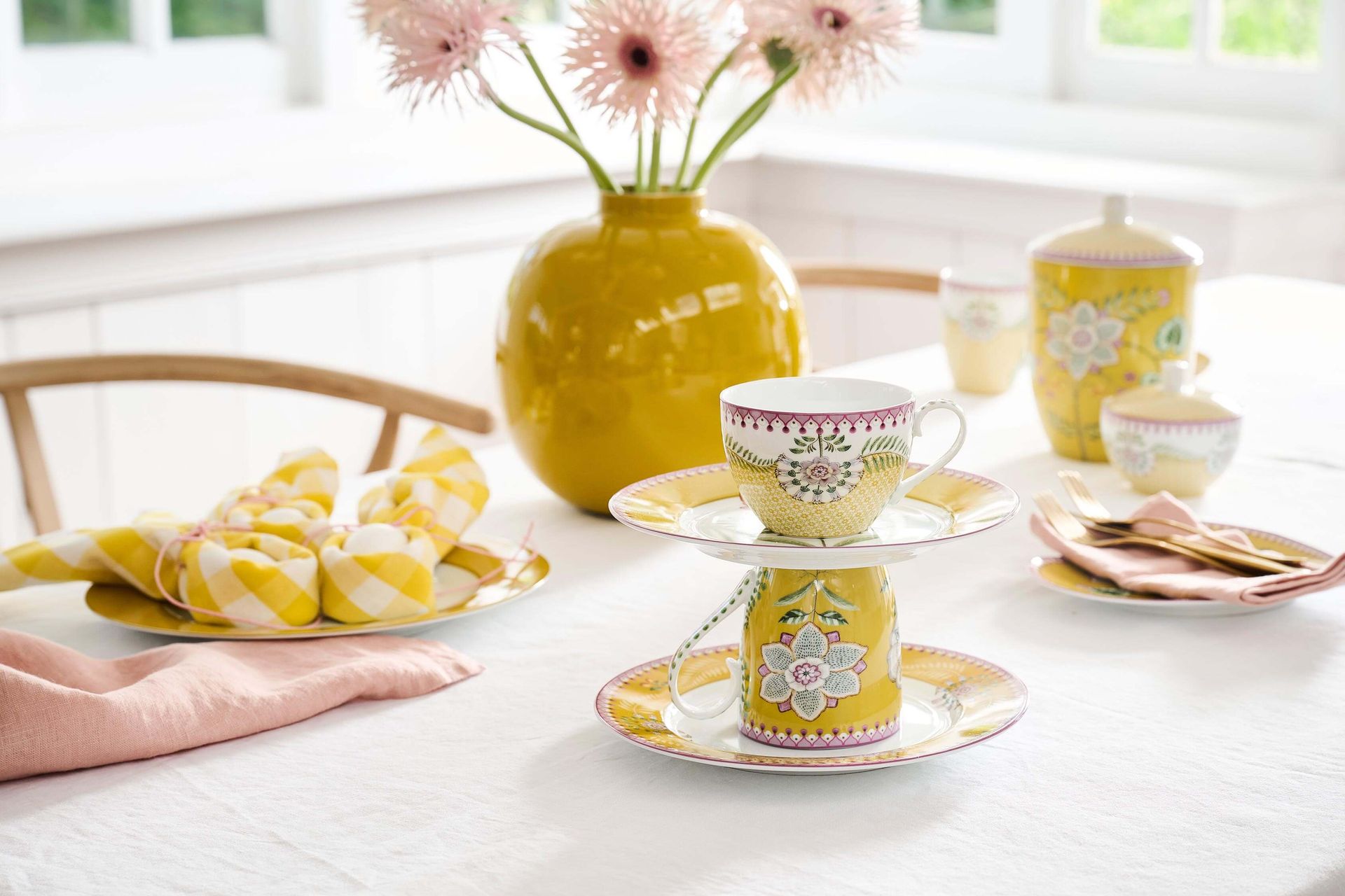 Cup and Saucer Lily&Lotus Tiles Yellow 300ml