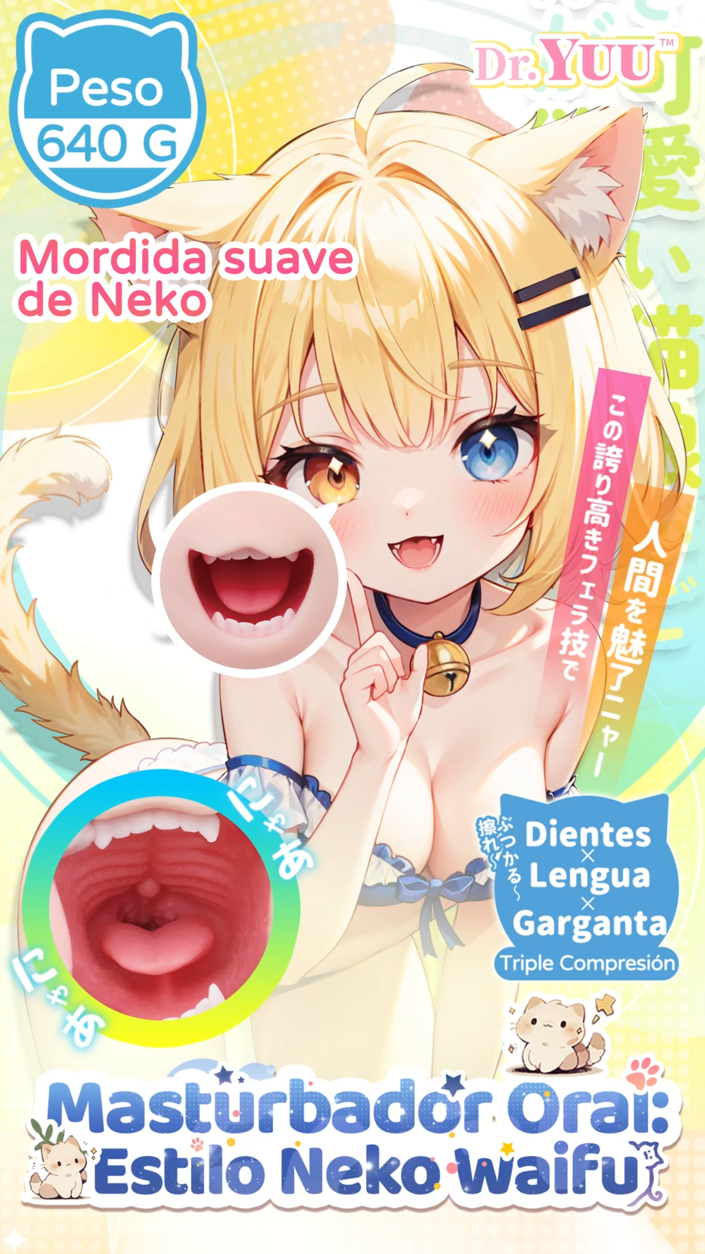 Video de unboxing y guía de mantenimiento del Masturbador Oral: Estilo Neko Waifu de Dr.YUU