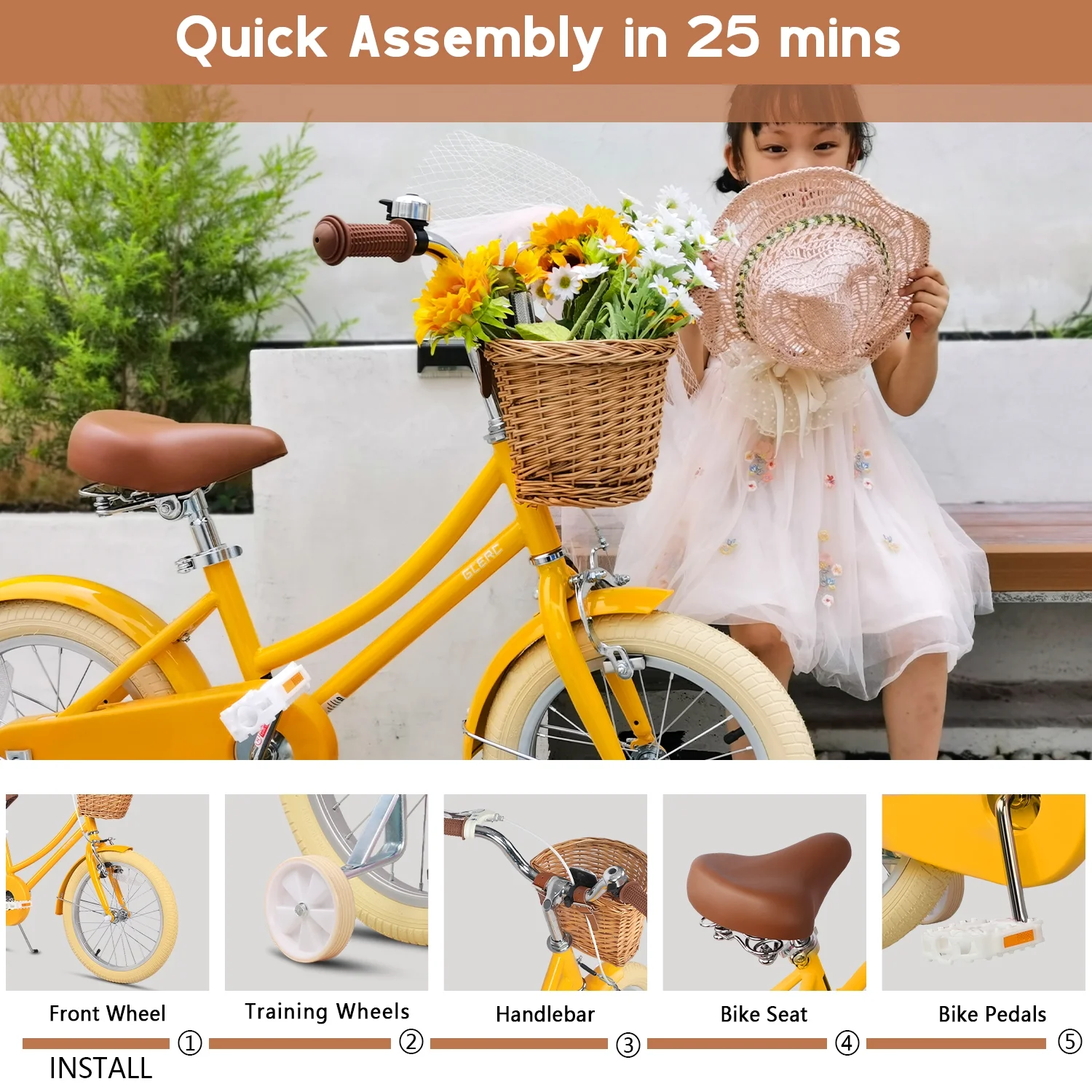 Glerc Little Molly 12 inch Kids Girls Bike for1 2-4 Years Old Child and Toddler,gifts,Pink - Image 21