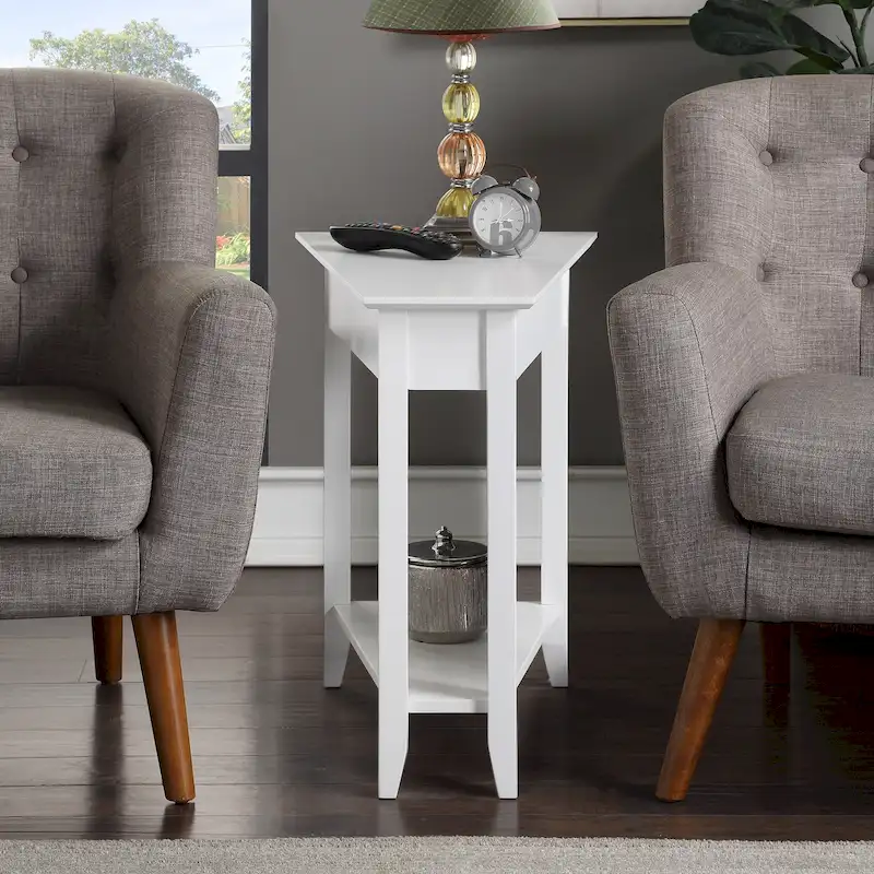 American Heritage Wedge End Table with Shelf by Convenience Concepts
