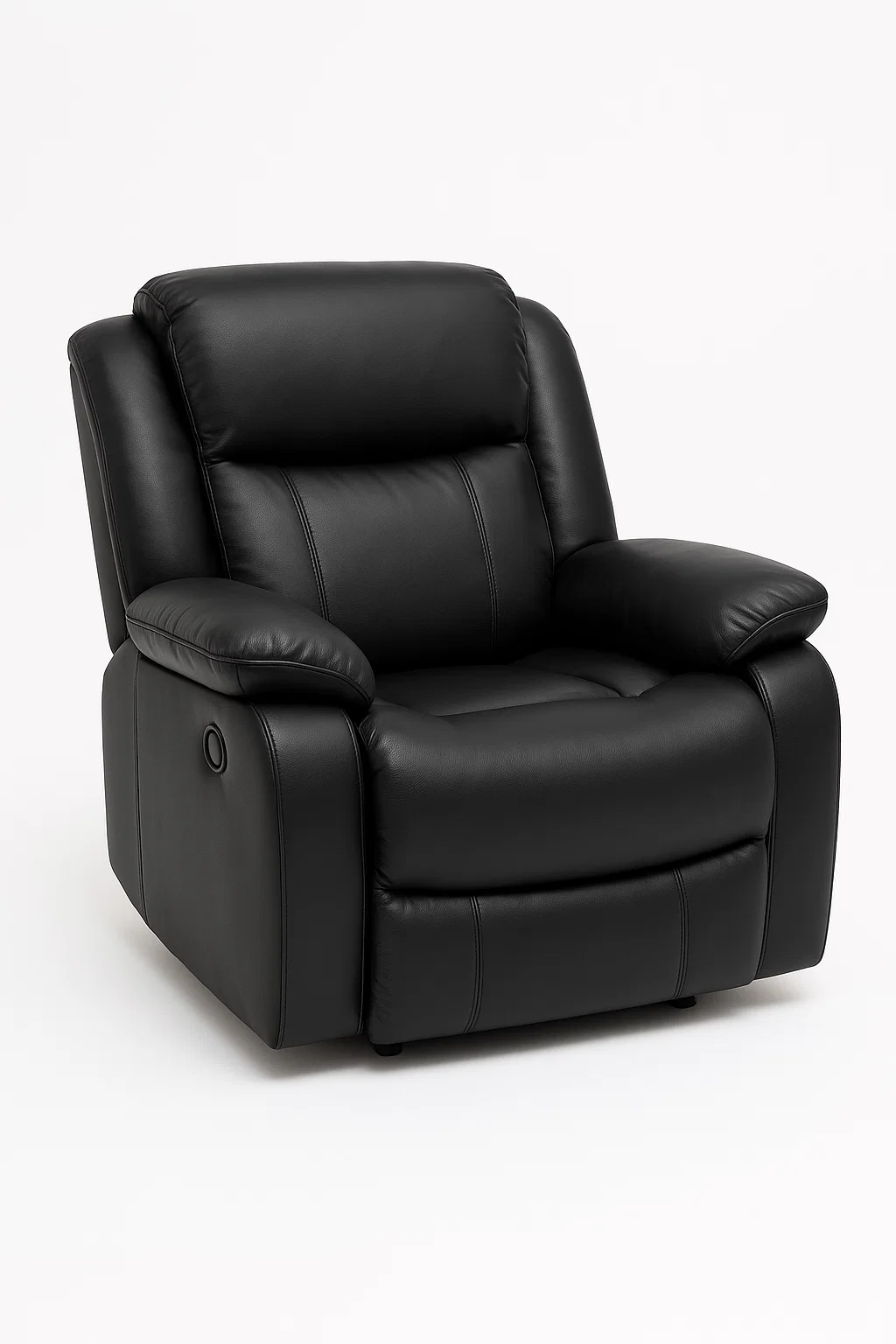 Sillón relax de piel negra con reclinación
