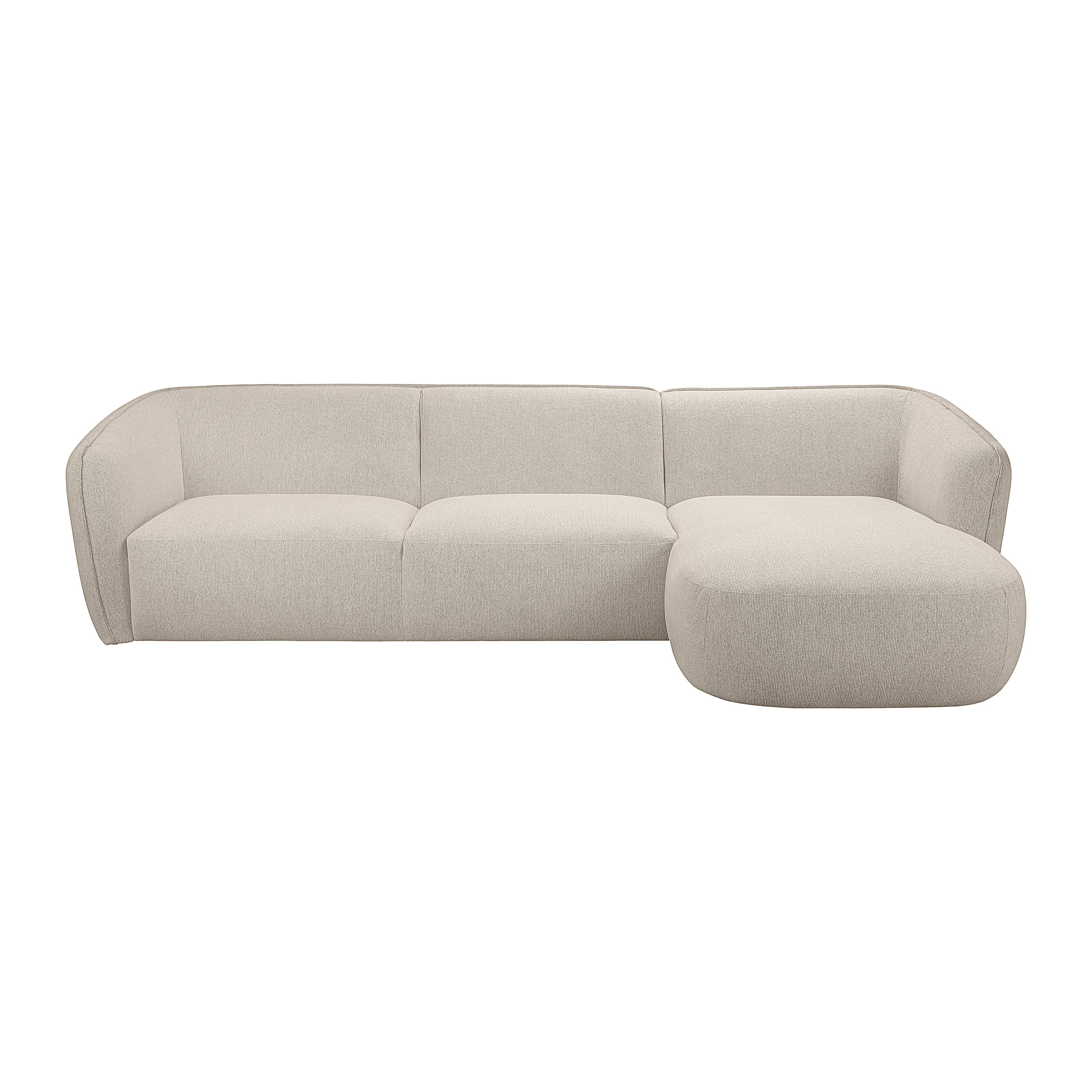 Blokker Soft Hoekbank met Chaise Longue Rechts - Naturel Melange