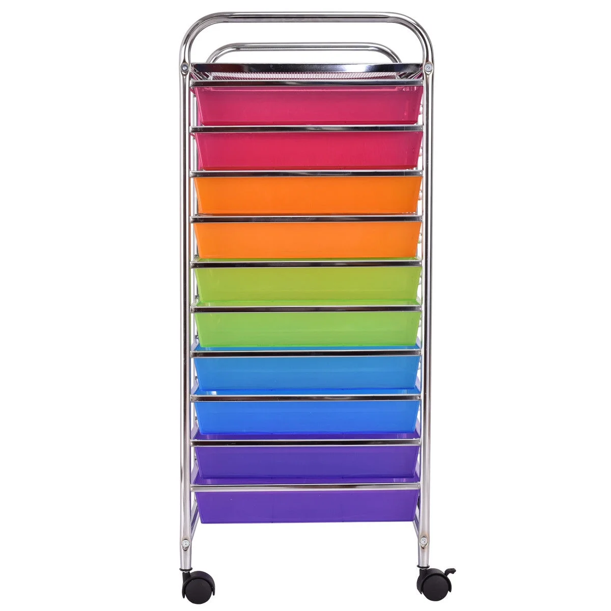 Costway 20 Drawer Rolling Storage Cart Tools Scrapbook Paper Office School Organizer Yellow - Image 35