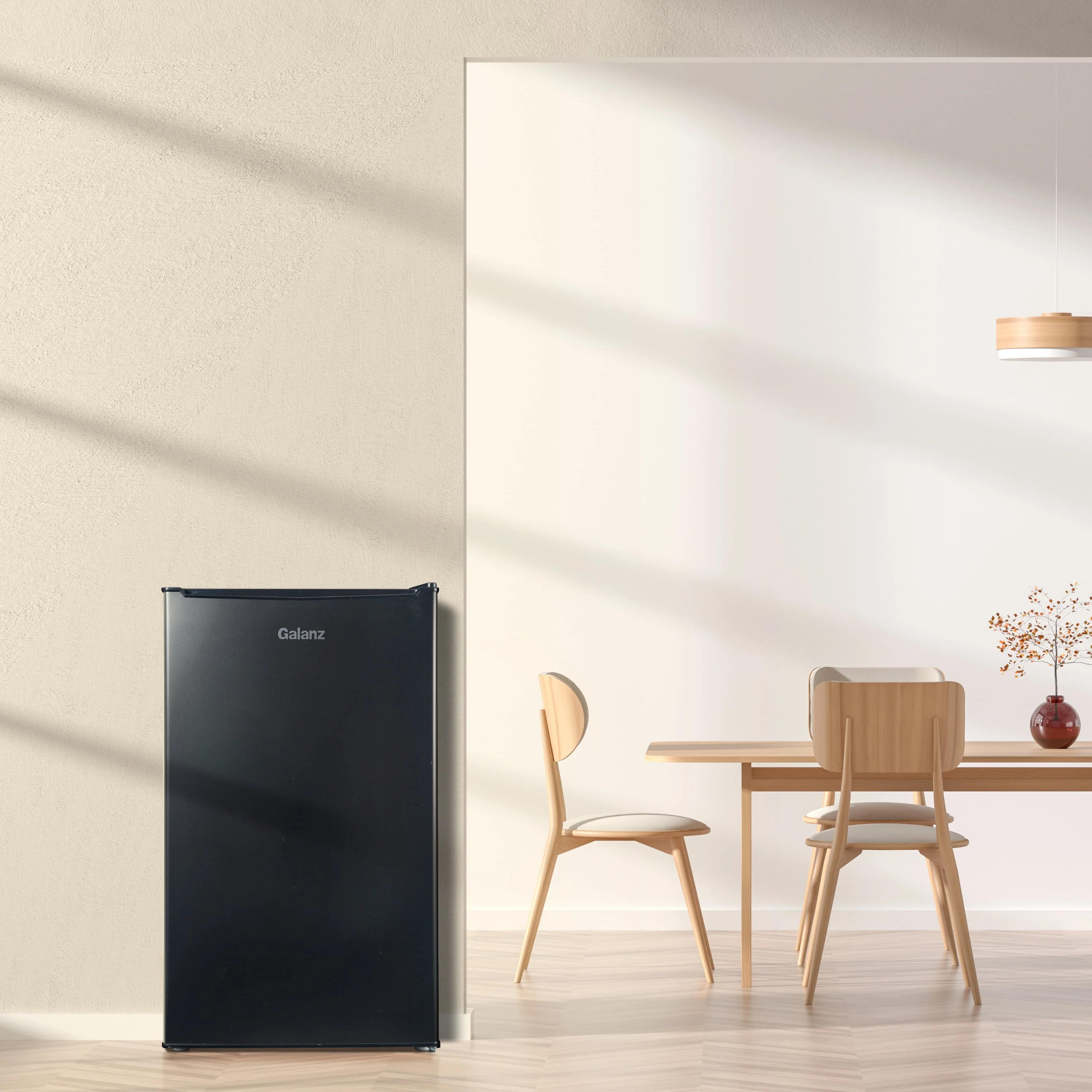Galanz 3.3 Cu ft One Door Mini Fridge, Black Estar, New - Image 2