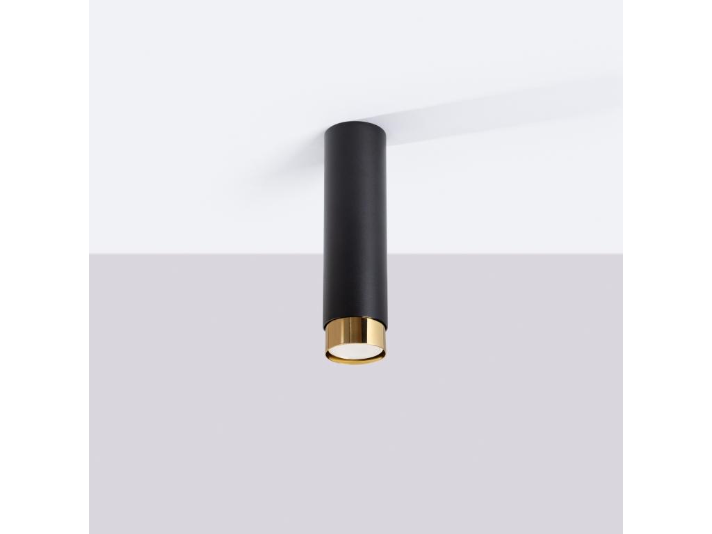 Lámpara de techo Nero moderno de acero - 1 fuentes luminosas - L.6 x A.22,5 cm - negro/oro
