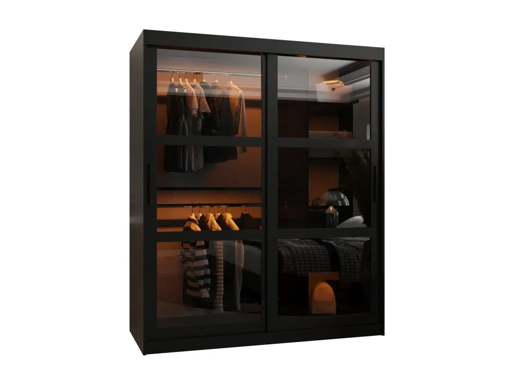 ARMARIO DOME DE PUERTAS CORREDERAS 200/150/62 2 puertas (negro) ONDR73249