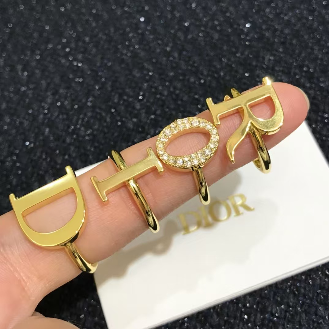 Dior Separate Letters Rings - 4 Pieces - Original Replica Club