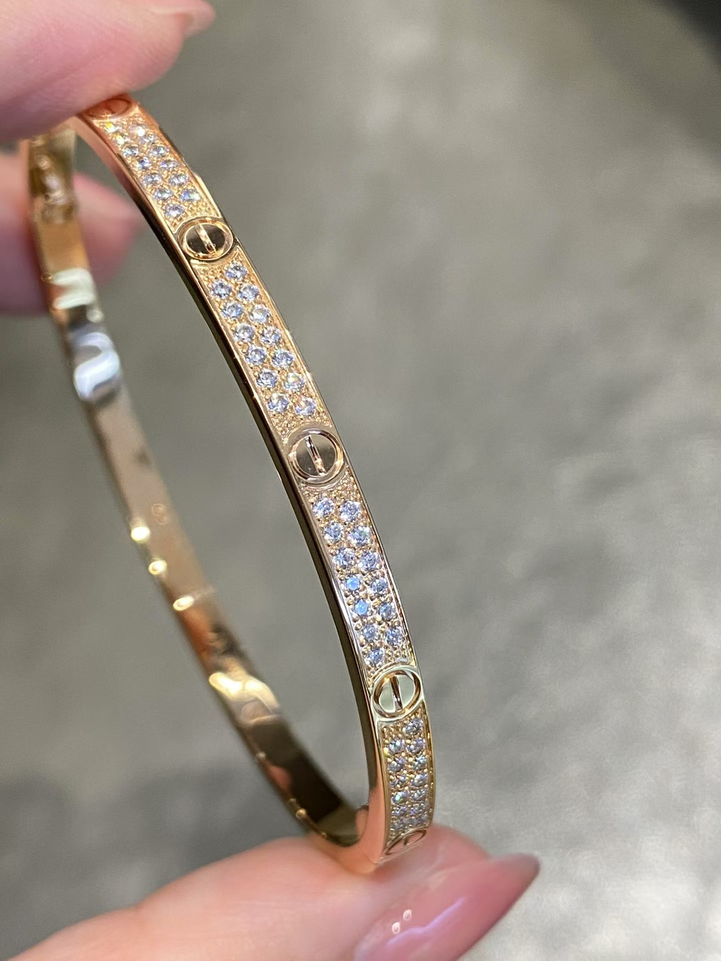 Cartier Diamond Paved LOVE Bracelet Bangle - Original Replica Club