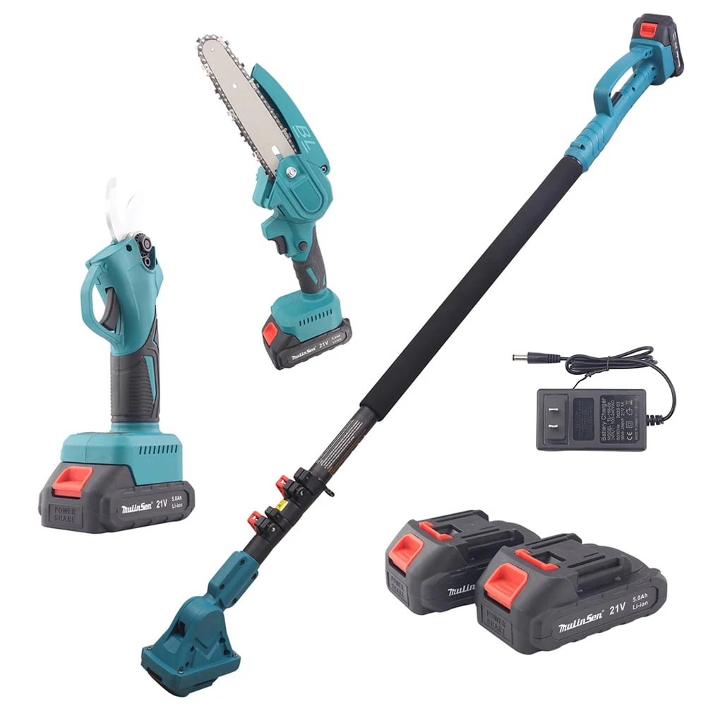 2 - IN - 1 Cordless Pole Saw Chainsaw, 10.7 lb Lightweight, 21V Battery, Reach Pole Saw for Tree Trimming