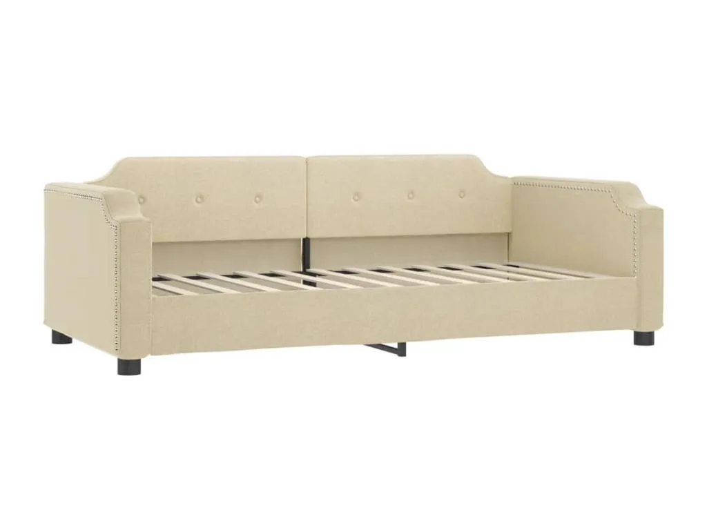 Sofá cama sin colchón tela crema 90x200 cm 19555XPGY