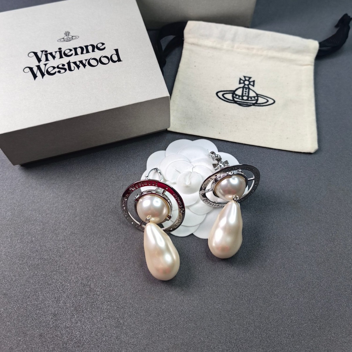 Vivienne Westwood Exaggerated Large Baroque Pearl Earrings - Original Replica Club