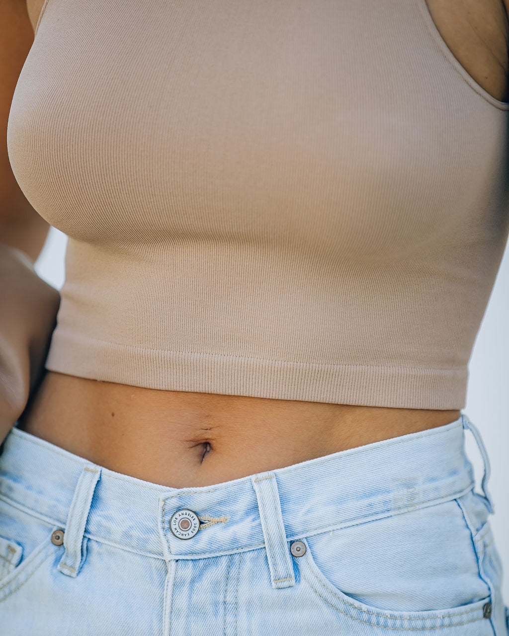 Kiki Knit Crop Top - Almond - Se7enfashion