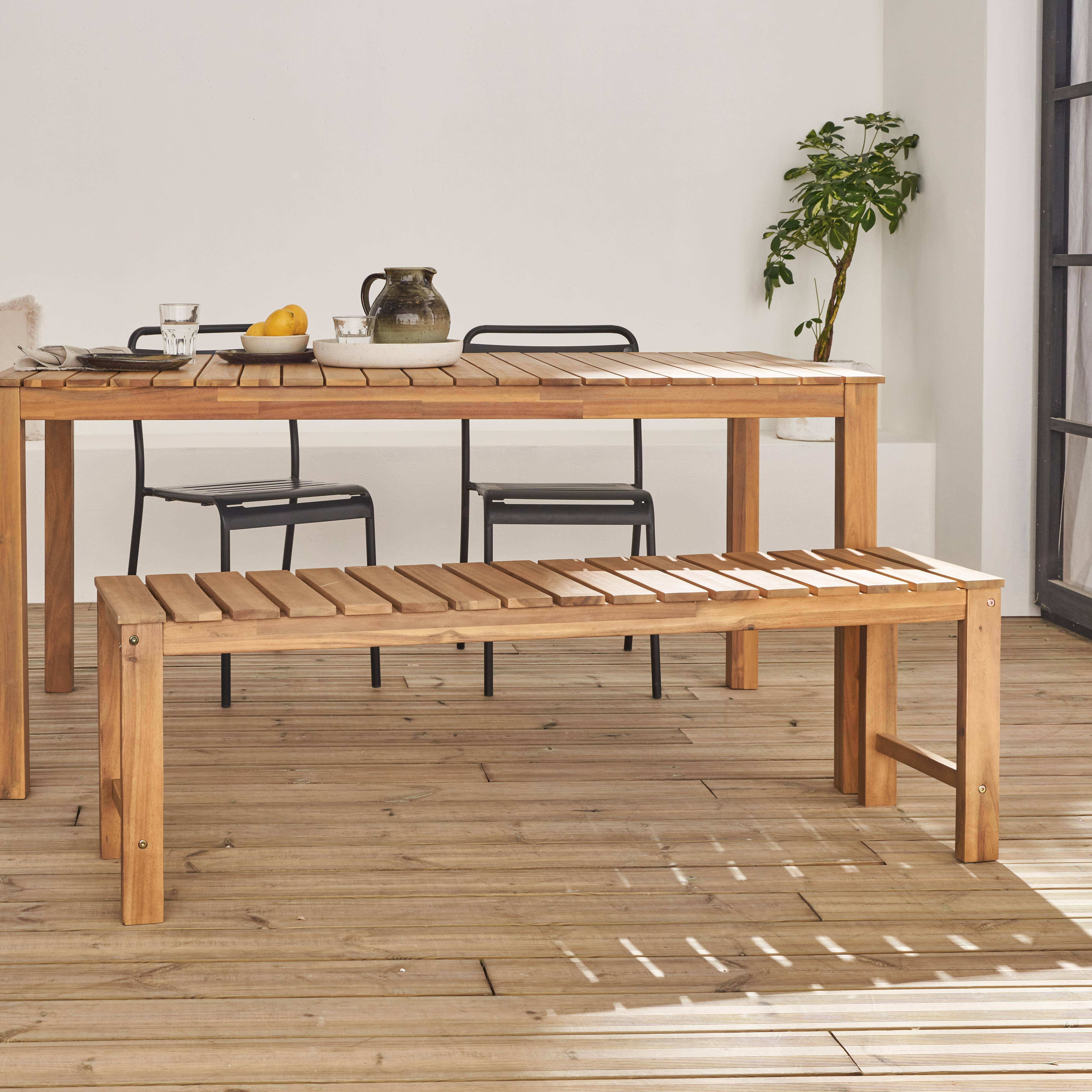 Cartama - Banco de madera clara, 140cm
