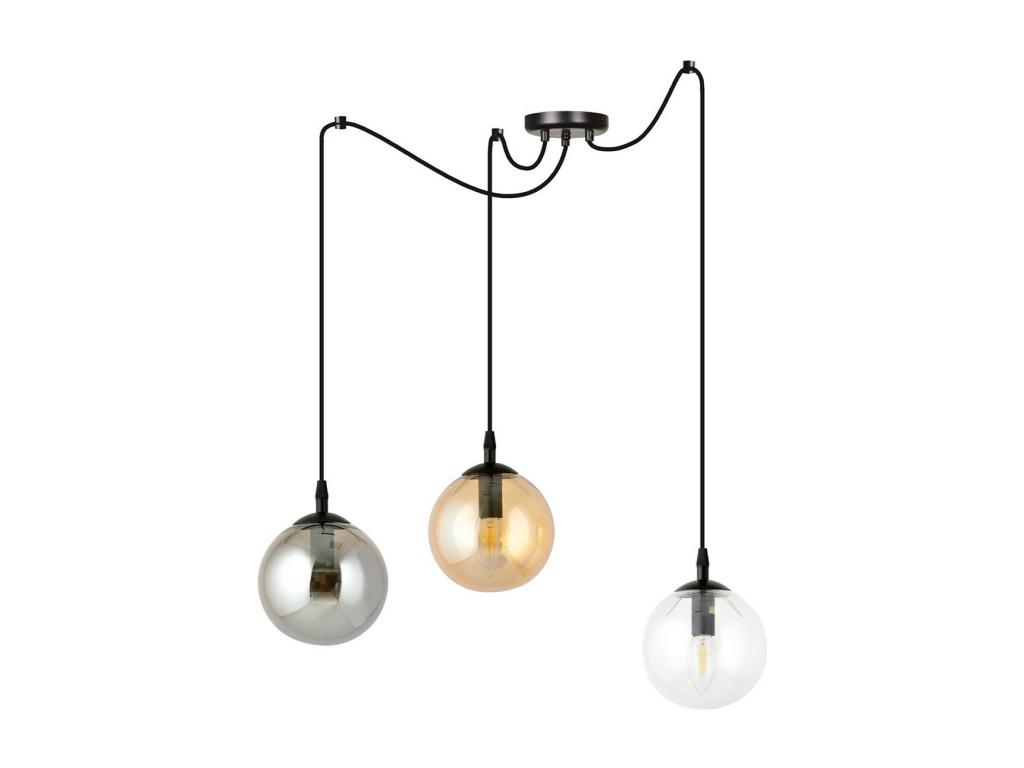 Lámpara de Suspensión Gigi, Negro, Gris, Ámbar, 200x200x42 cm, Mubdelu