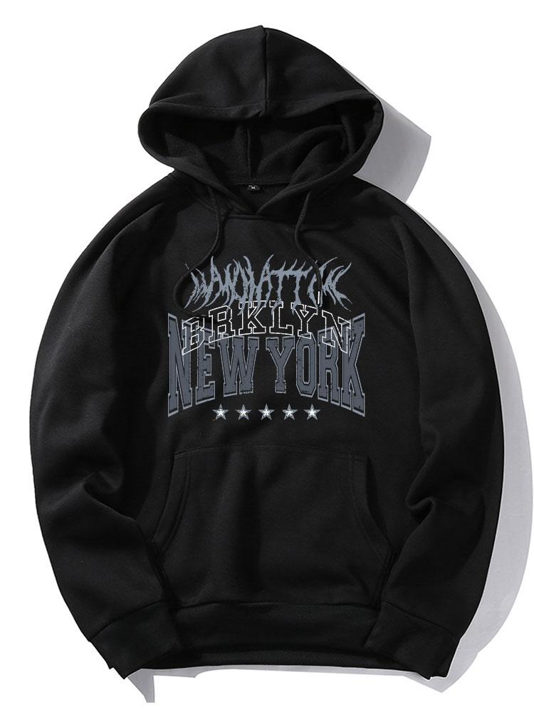 New York Gothic Print Hoodie