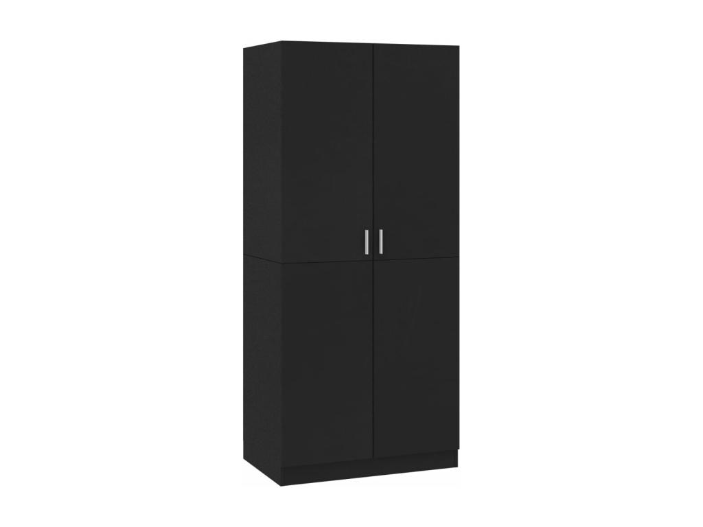 Armario Negro 80x52x180 cm Madera contrachapada